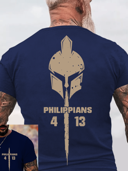 Philippians 4:13 Jesus God Christian Cotton T-Shirt