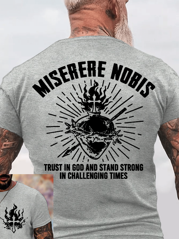 Miserere Nobis Jesus God Christian Cotton T-Shirt