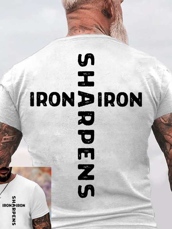 Iron Sharpens Iron Jesus God Christian Cotton T-Shirt