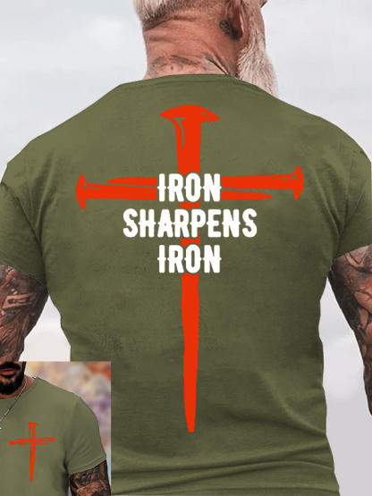 Iron Sharpens Iron Jesus God Christian Cotton T-Shirt
