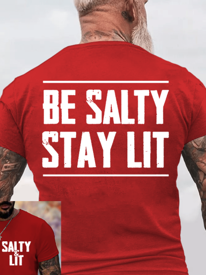 Be Salty Stay Lit  Jesus God Christian Cotton T-Shirt