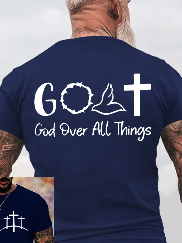 GOAT - God Over All Things Jesus God Christian Cotton T-Shirt
