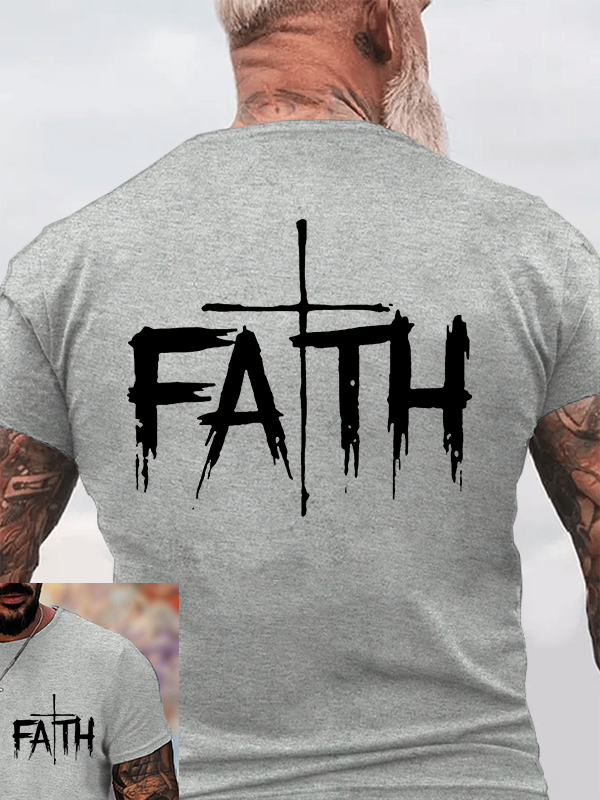  Faith Cross Jesus God Christian Cotton T-Shirt