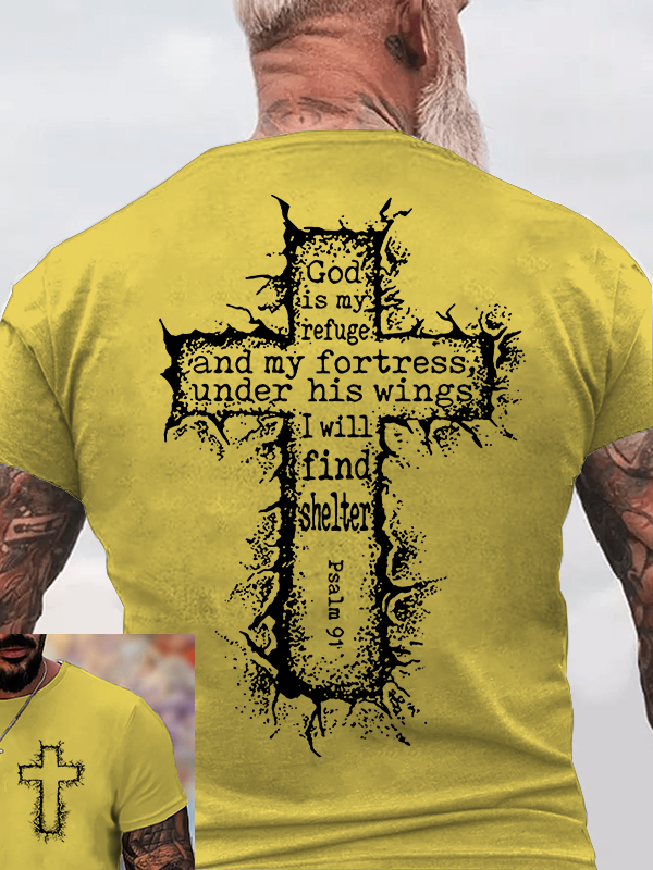 Man Of God Husband Dad Jesus God Christian Cotton T-Shirt
