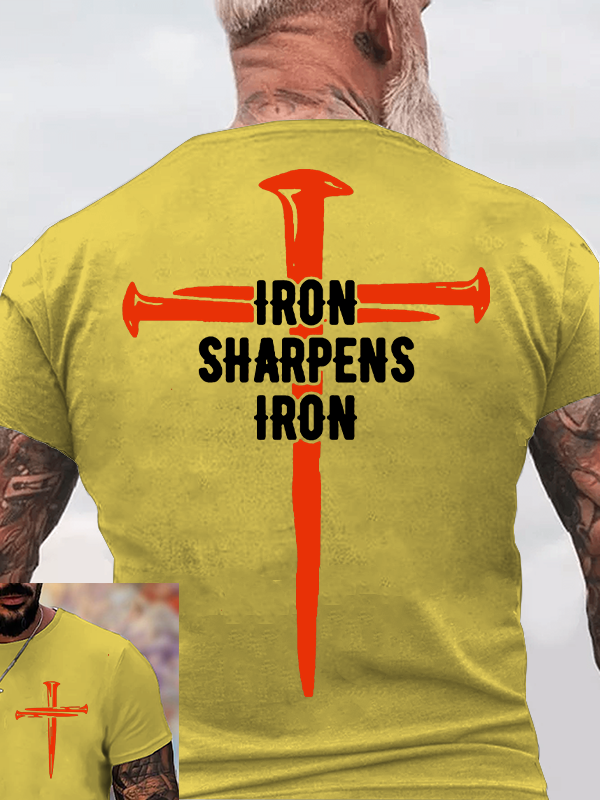 Iron Sharpens Iron Jesus God Christian Cotton T-Shirt