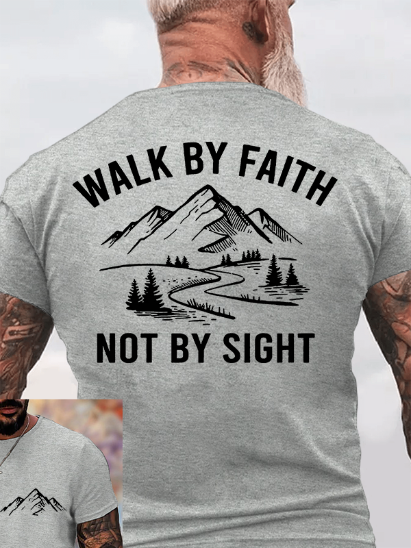 Walk By Faith Jesus God Christian Cotton T-Shirt