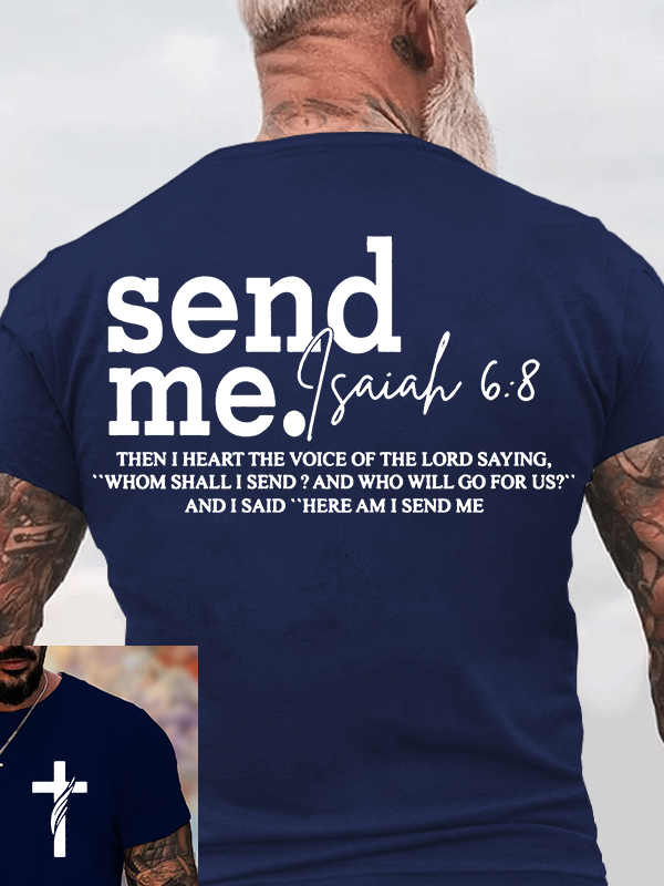 Send Me Isaiah 6:8  Jesus God Christian Cotton T-Shirt