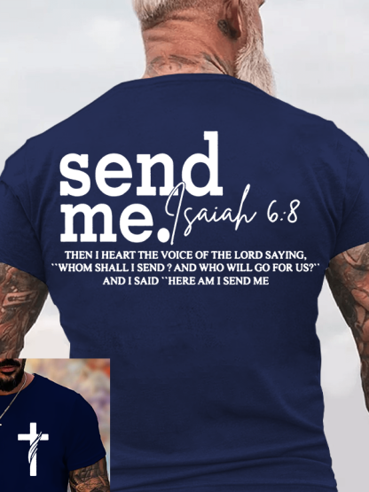 Send Me Isaiah 6:8  Jesus God Christian Cotton T-Shirt