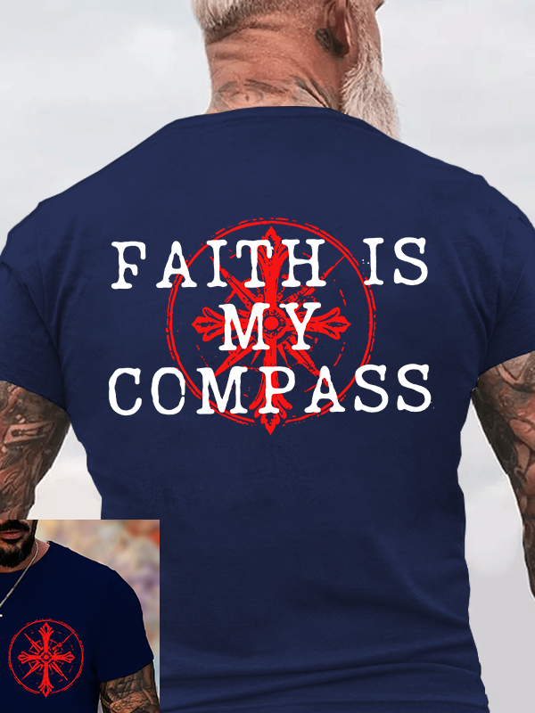 Faith Is My Compass Jesus God Christian Cotton T-Shirt