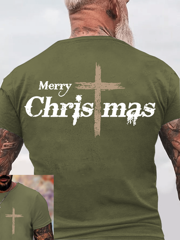 Merry Chrismas  Jesus God Christian Cotton T-Shirt
