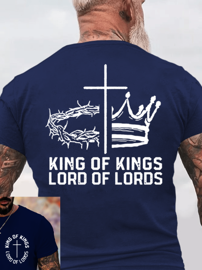 King Of Kings Lord Of Lords Jesus God Christian Cotton T-Shirt