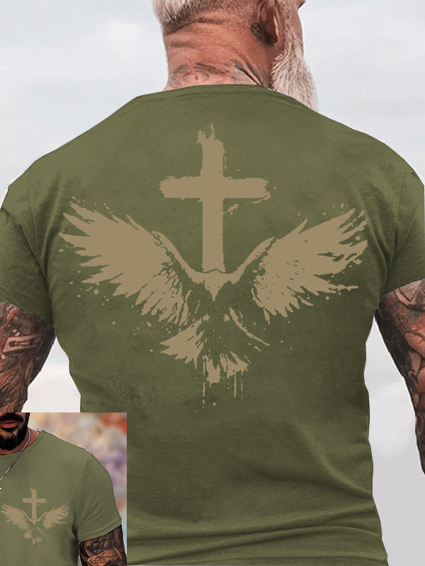 The Jesus Eagle Jesus God Christian Cotton T-Shirt