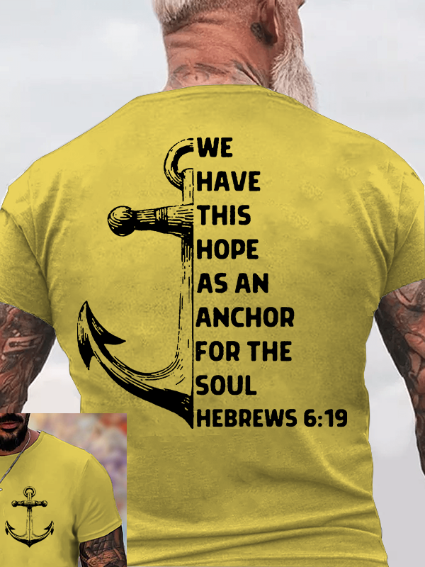 Hope As Anchor Jesus God Christian Cotton T-Shirt