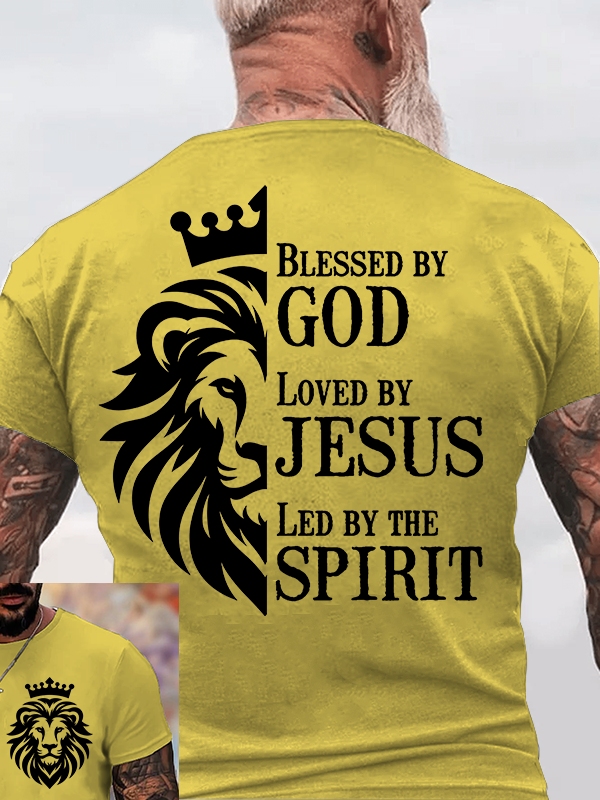 [Copy]Lion Of Judah  Jesus God Christian Cotton T-Shirt