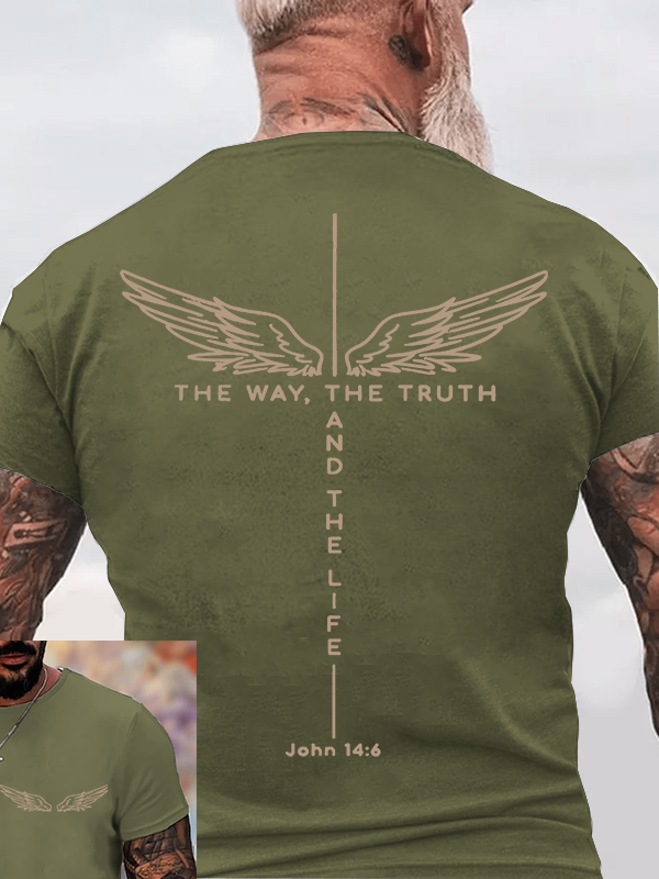 The Way The Truth The Life Jesus God Christian Cotton T-Shirt