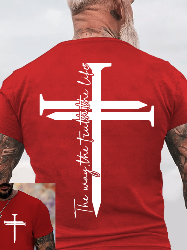 Jesus The Way The Truth The Life Cross Jesus God Christian Cotton T-Shirt