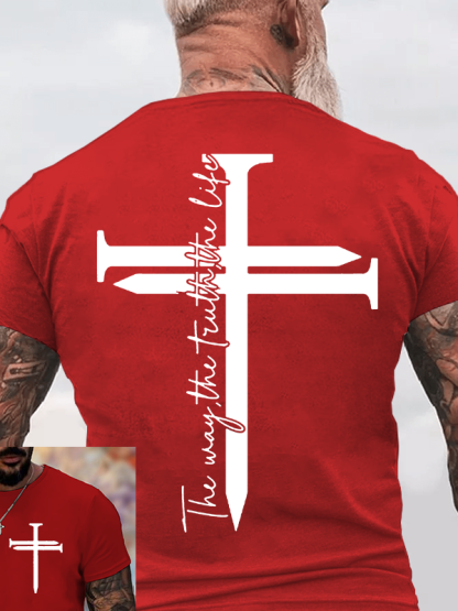 Jesus The Way The Truth The Life Cross Jesus God Christian Cotton T-Shirt