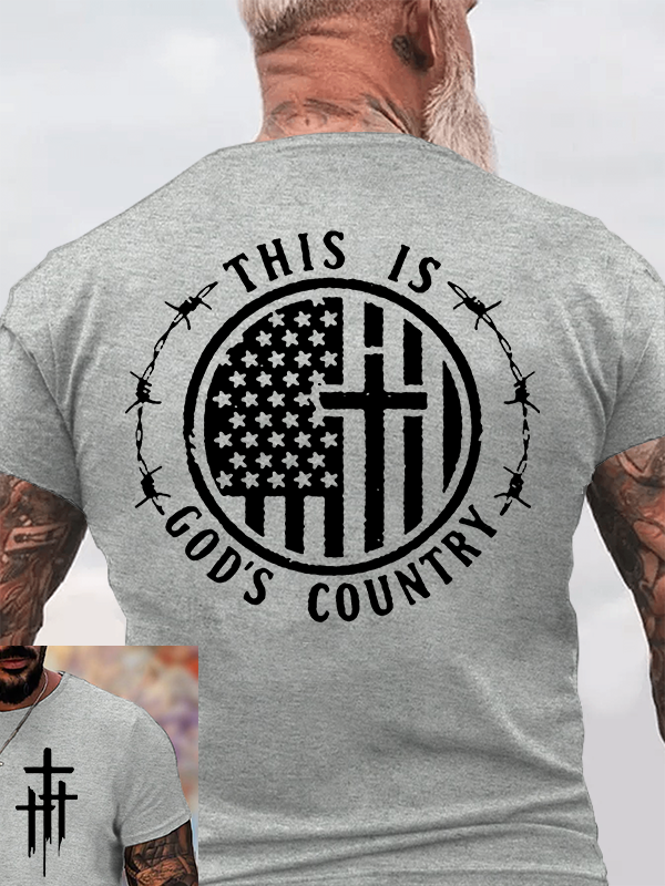 This Is God's Country Cross Jesus God Christian Cotton T-Shirt