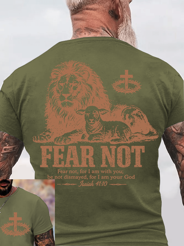 Fear Not For I Am With You Jesus God Christian Cotton T-Shirt