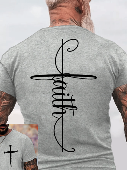 Faith Cross Jesus God Christian Cotton T-Shirt