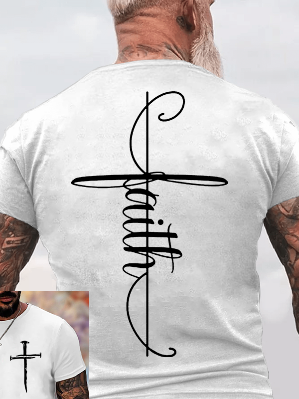 Faith Cross Jesus God Christian Cotton T-Shirt