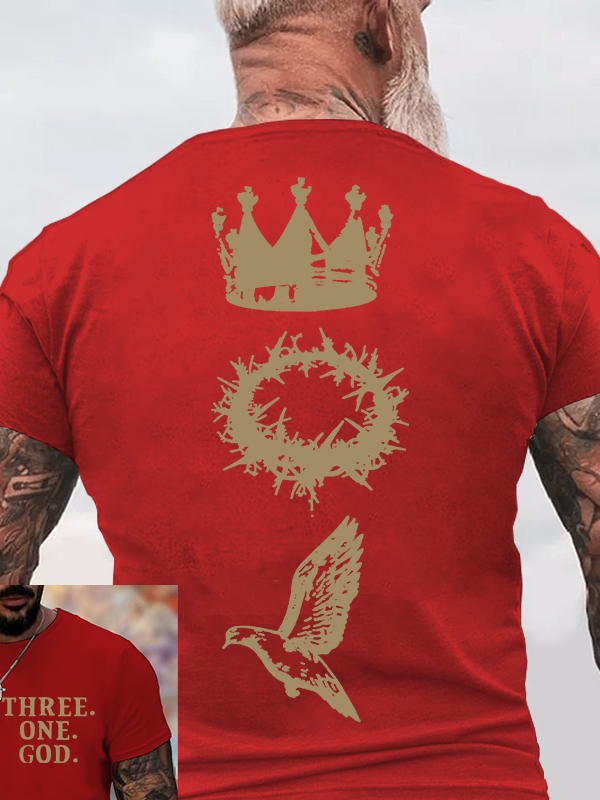 Three One God Jesus God Christian Cotton T-Shirt