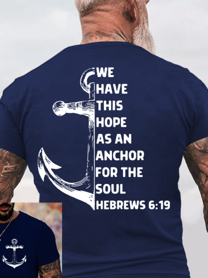 Hope As Anchor Jesus God Christian Cotton T-Shirt