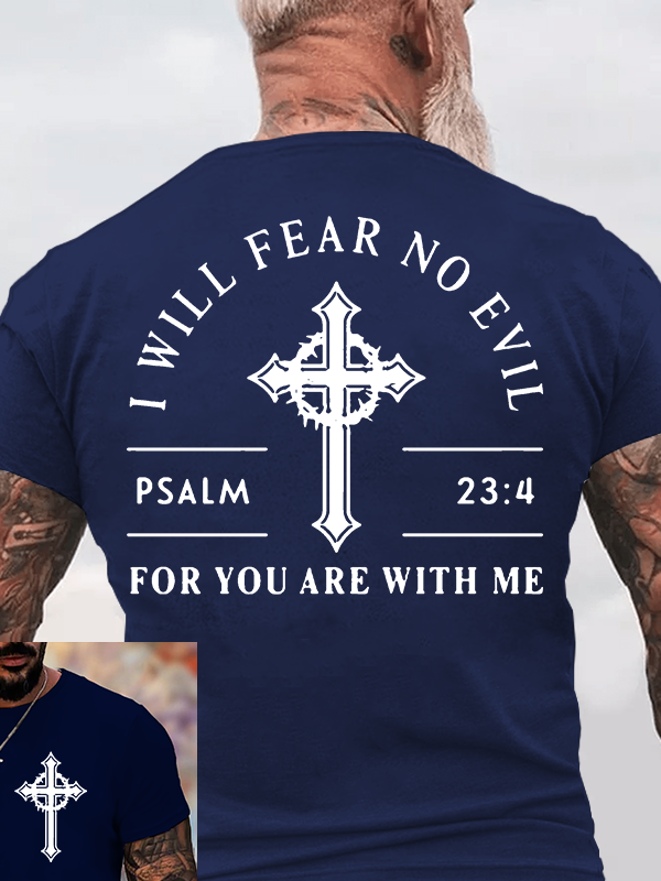  I Will Fear No Evil Jesus God Christian Cotton T-Shirt