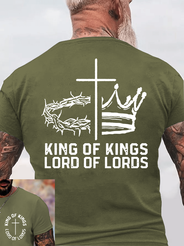 King Of Kings Lord Of Lords Jesus God Christian Cotton T-Shirt