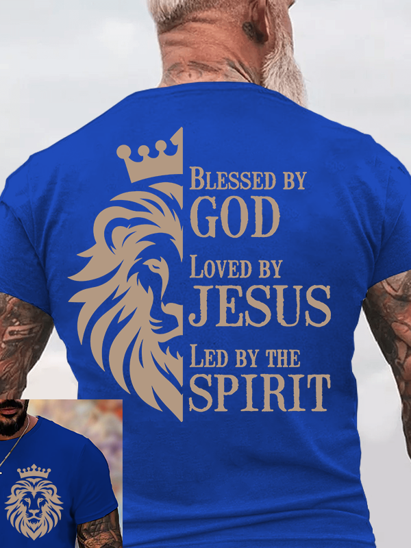 [Copy]Lion Of Judah  Jesus God Christian Cotton T-Shirt