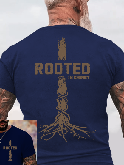 Rooted in Christ  Jesus God Christian Cotton T-Shirt
