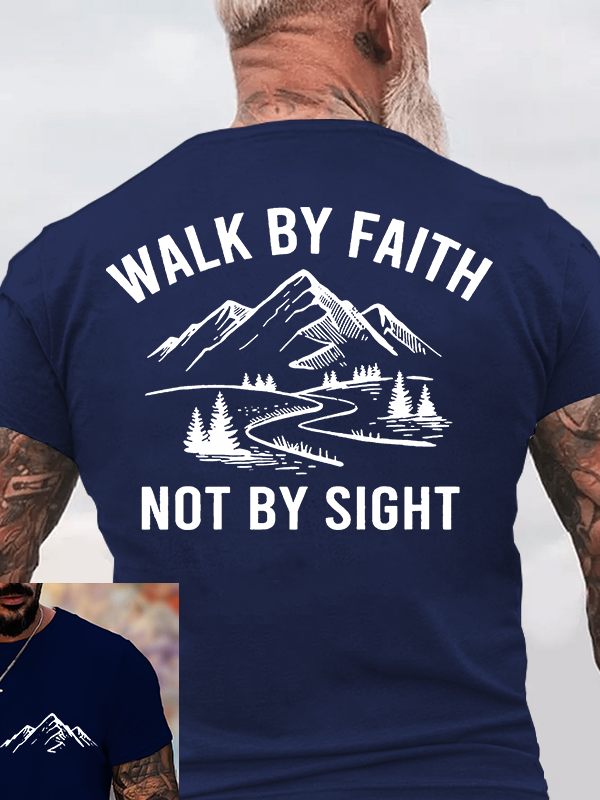 Walk By Faith Jesus God Christian Cotton T-Shirt