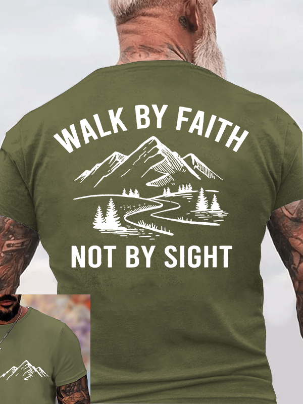 Walk By Faith Jesus God Christian Cotton T-Shirt