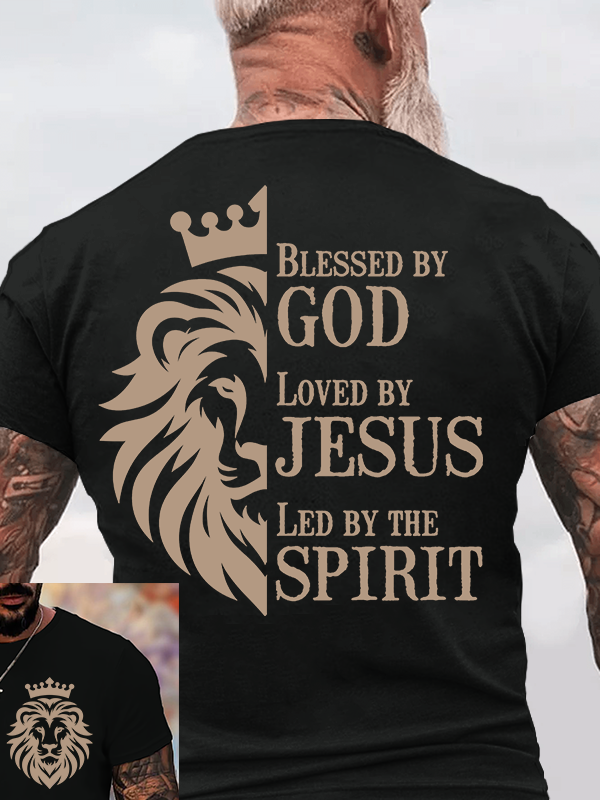 [Copy]Lion Of Judah  Jesus God Christian Cotton T-Shirt