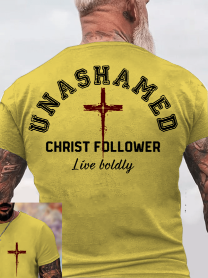 Unashamed Christ Follower Jesus God Christian Cotton T-Shirt