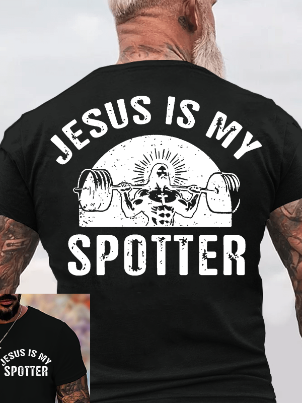 Jesus Is My Spotter Jesus God Christian Cotton T-Shirt