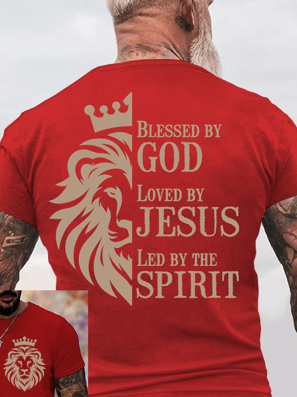 [Copy]Lion Of Judah  Jesus God Christian Cotton T-Shirt