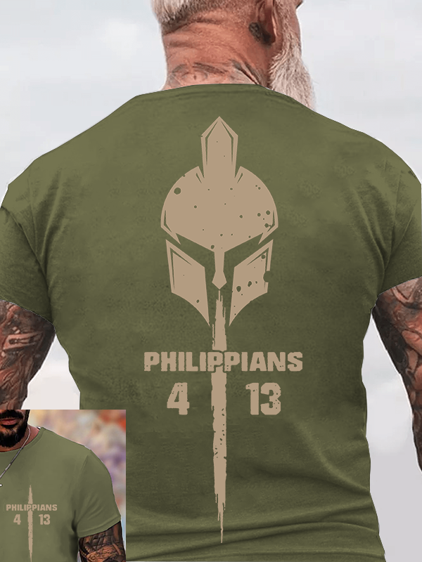 Philippians 4:13 Jesus God Christian Cotton T-Shirt