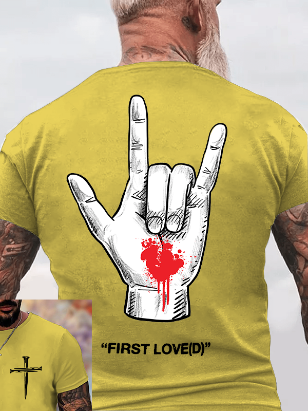 First Loved Jesus God Christian Cotton T-Shirt