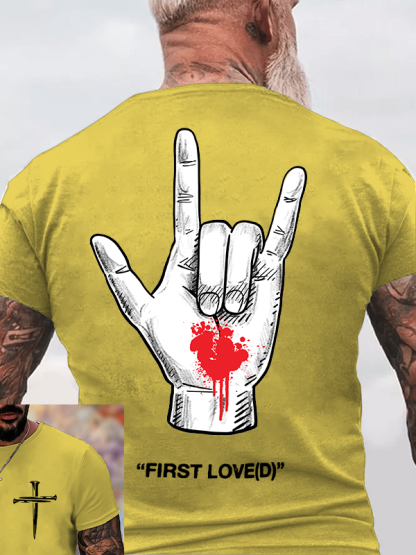 First Loved Jesus God Christian Cotton T-Shirt