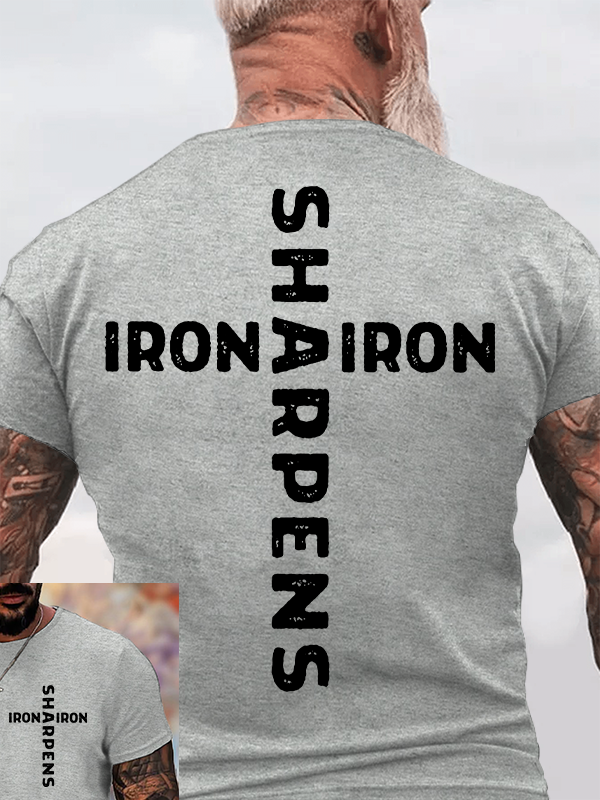 Iron Sharpens Iron Jesus God Christian Cotton T-Shirt