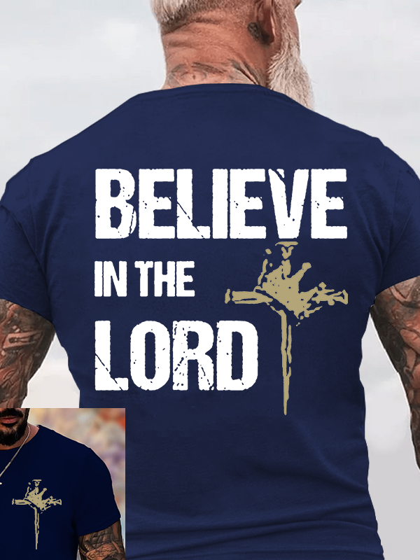 Believe In The Lord Jesus God Christian Cotton T-Shirt