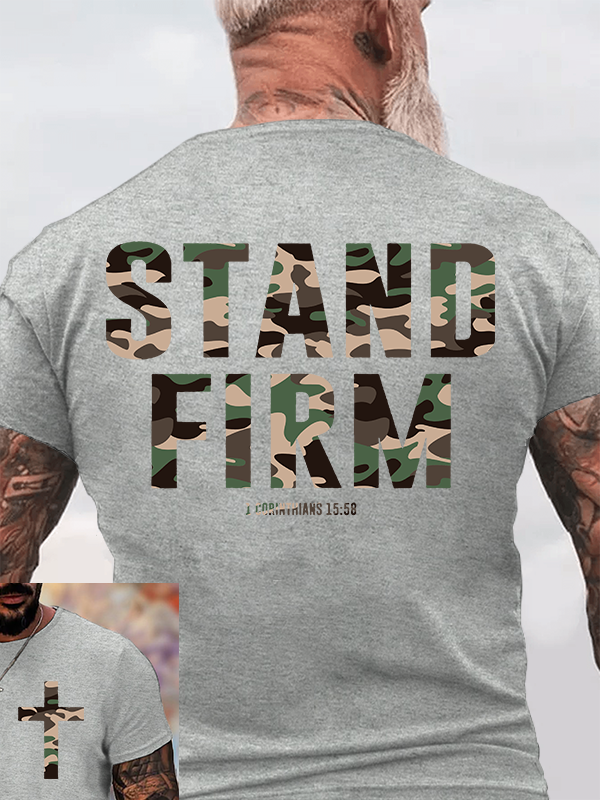 Stand Firm Jesus God Christian Cotton T-Shirt