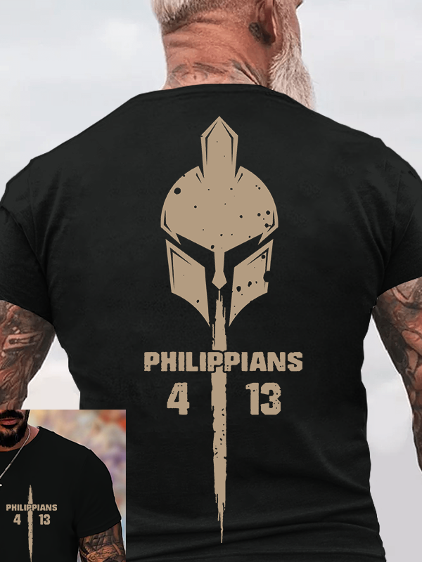 Philippians 4:13 Jesus God Christian Cotton T-Shirt