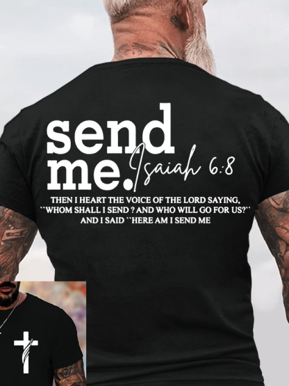 Send Me Isaiah 6:8  Jesus God Christian Cotton T-Shirt