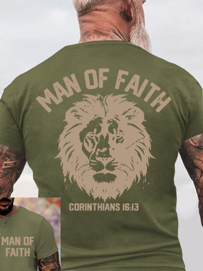 Man Of Faith Jesus God Christian Cotton T-Shirt