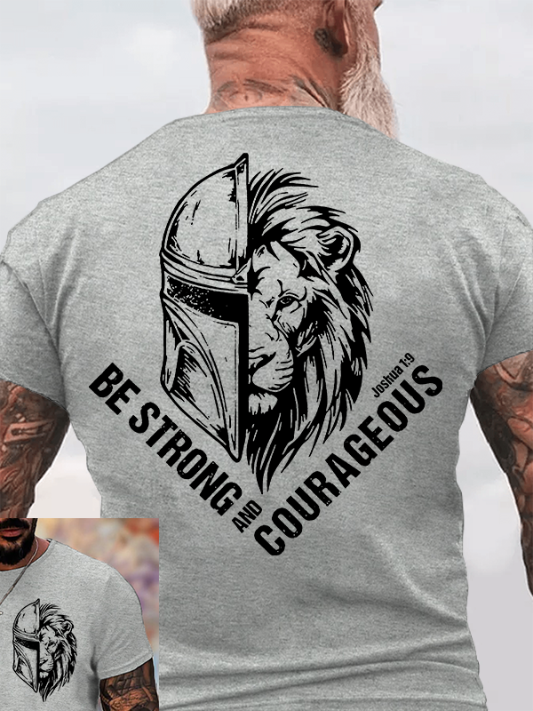 Be Strong and Courageous Jesus God Christian Cotton T-Shirt