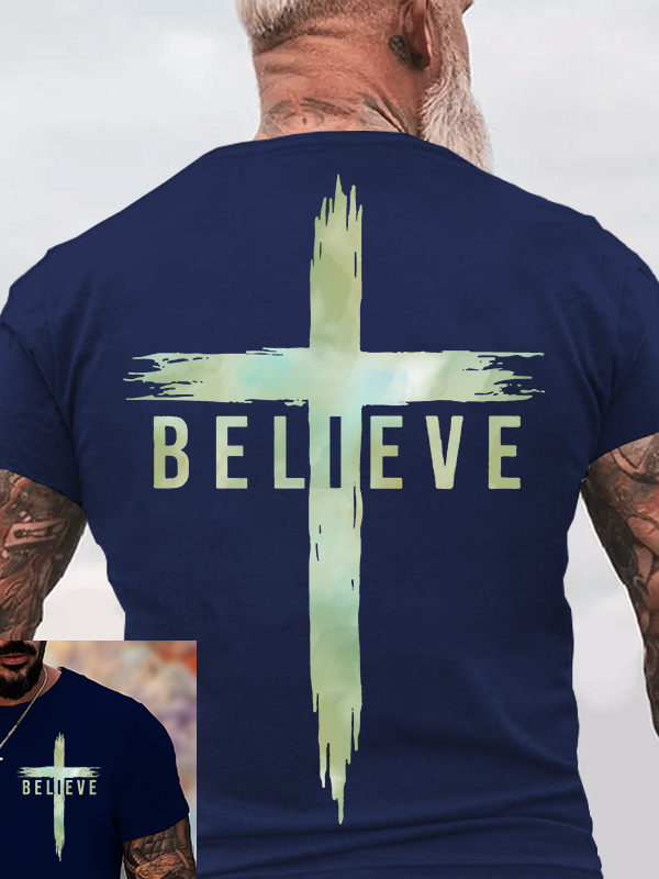 Believe Jesus God Christian Cotton T-Shirt
