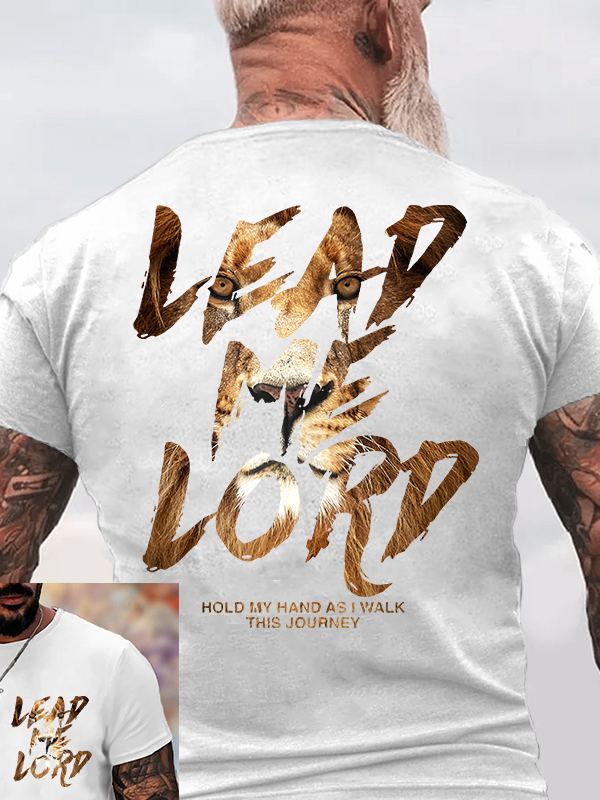 Lead Me Lord Lion Jesus God Christian Cotton T-Shirt