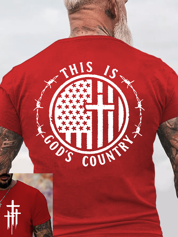 This Is God's Country Cross Jesus God Christian Cotton T-Shirt
